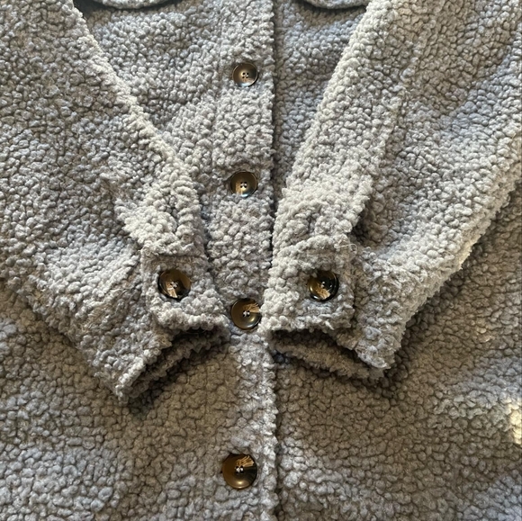 Coffee shop new york slate blue teddy jacket size medium - Picture 3 of 4